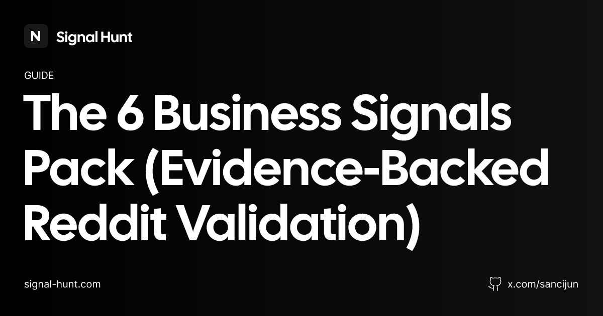 The 6 Business Signals Pack (Evidence-Backed Reddit Validation ...